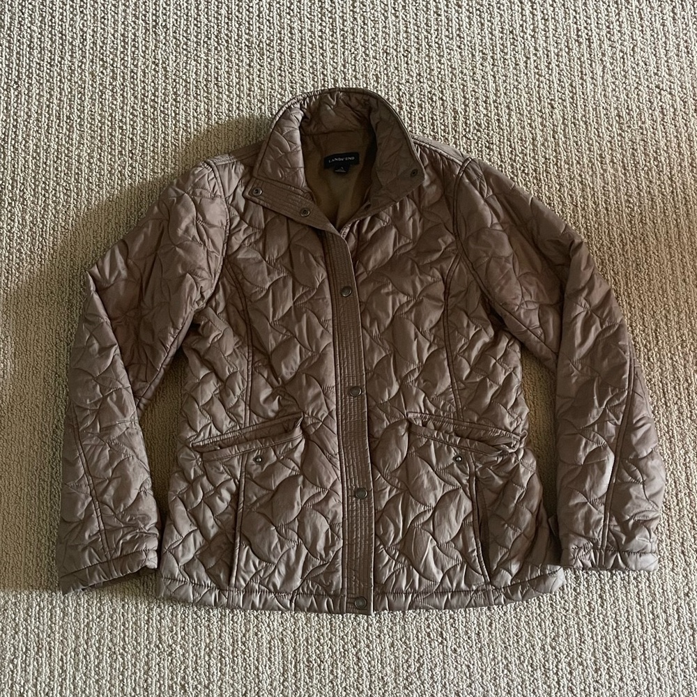 LANDS END LIGHT WEIGHT BUTTON UP WINTER JACKET